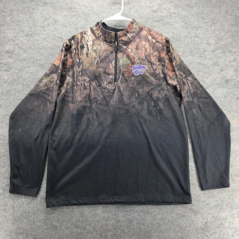 Colosseum K State Sweatshirt Mens L Multicolor Pullover 1/4 Zip Camouflage